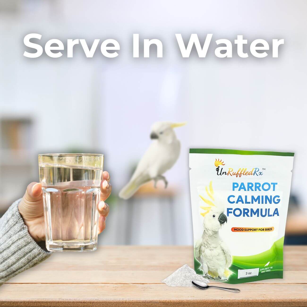 Parrot Calming Formula – dissolves clear in water, safe for daily use