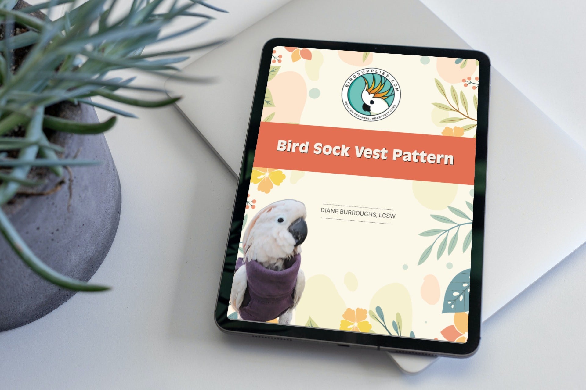 Downloadable bird sweater pattern – make a soft protective vest for feather pluckers