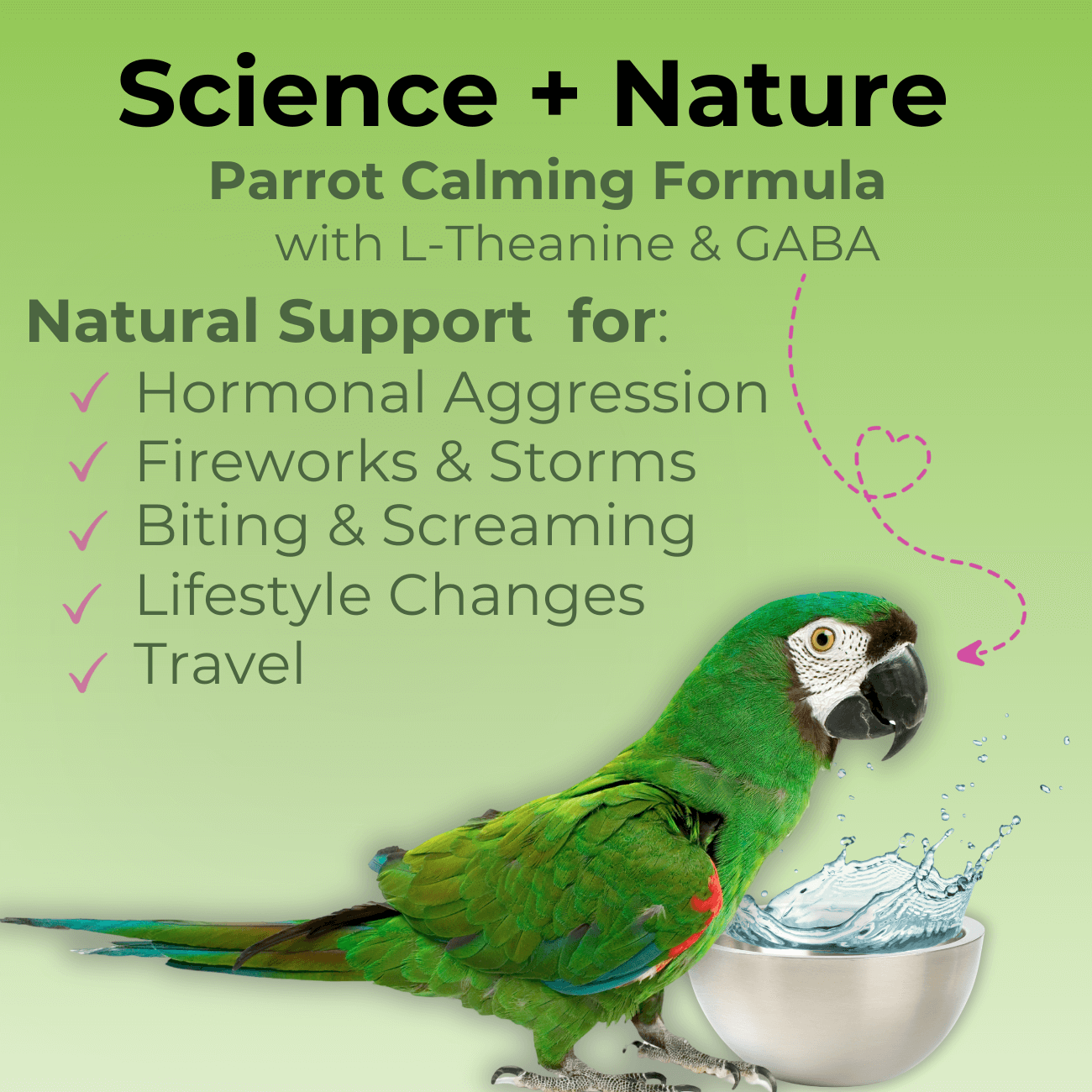 Parrot Calming GABA and L-theanine for birds – promotes relaxation without sedation