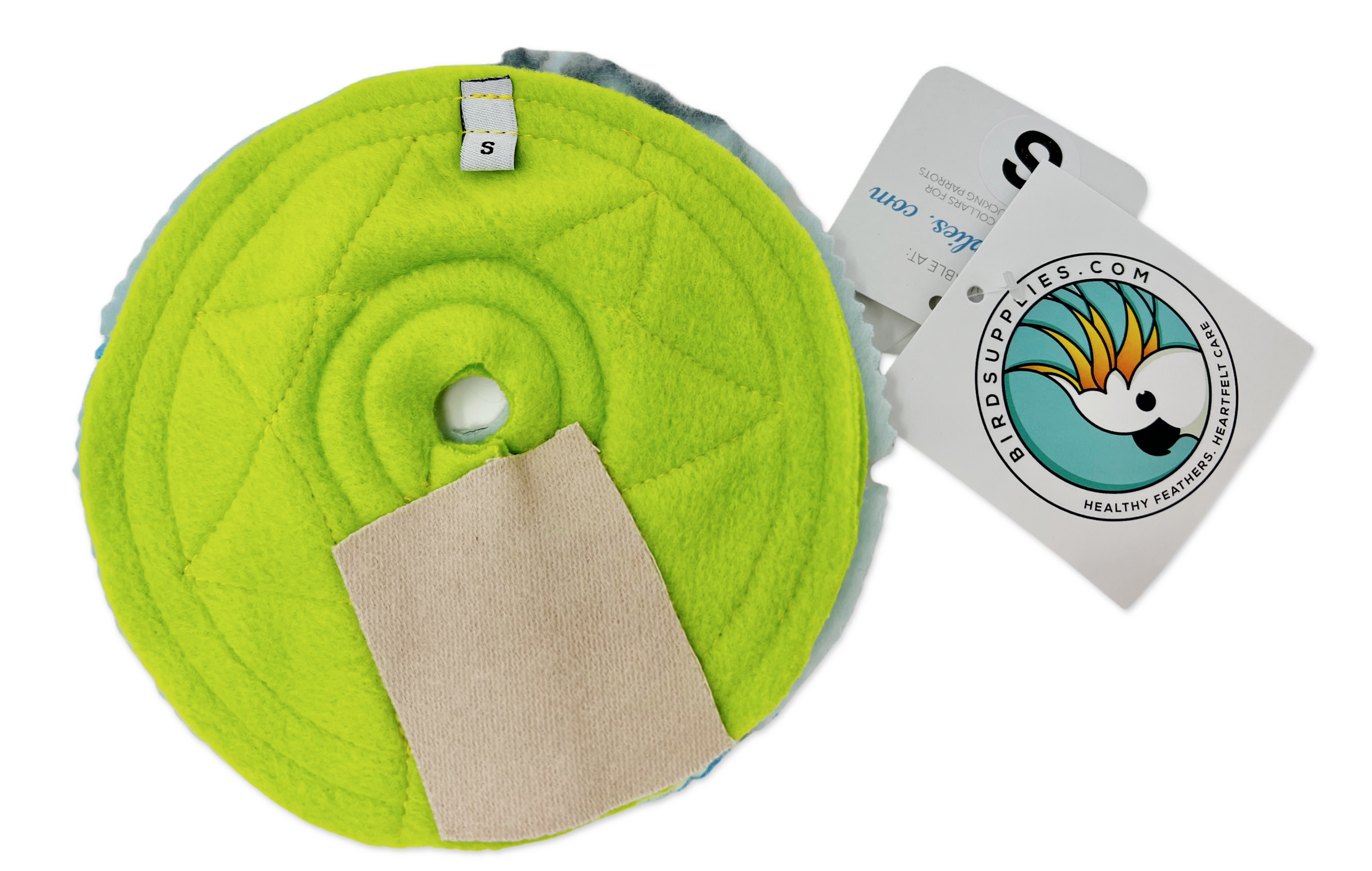 Soft moleskin liner for added comfort and security on bird collars